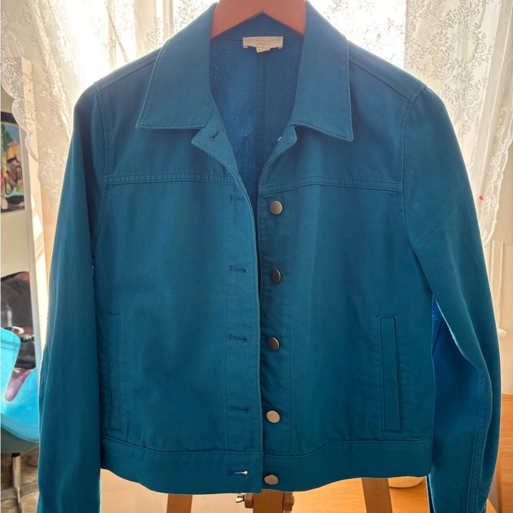 COS Teal Shirt Jacket